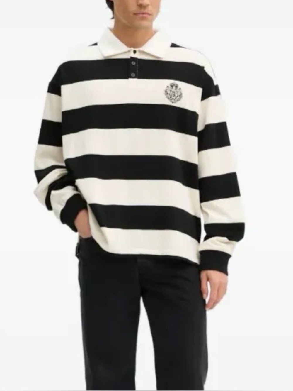 THE KOOPLES Long Sleeve Striped Polo Shirt